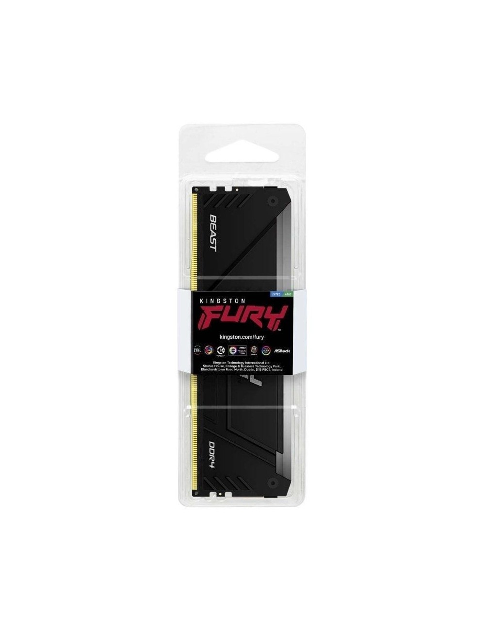 Memoria RAM Kingston FURY Beast RGB 16GB/ DDR4/ 3200MHz/ 1.35V/ CL16/ DIMM
