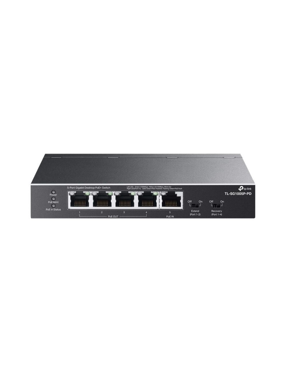 Switch TP-Link TL-SG1005P-PD 5 Puertos/ RJ-45 1/ 2.5Gbps PoE