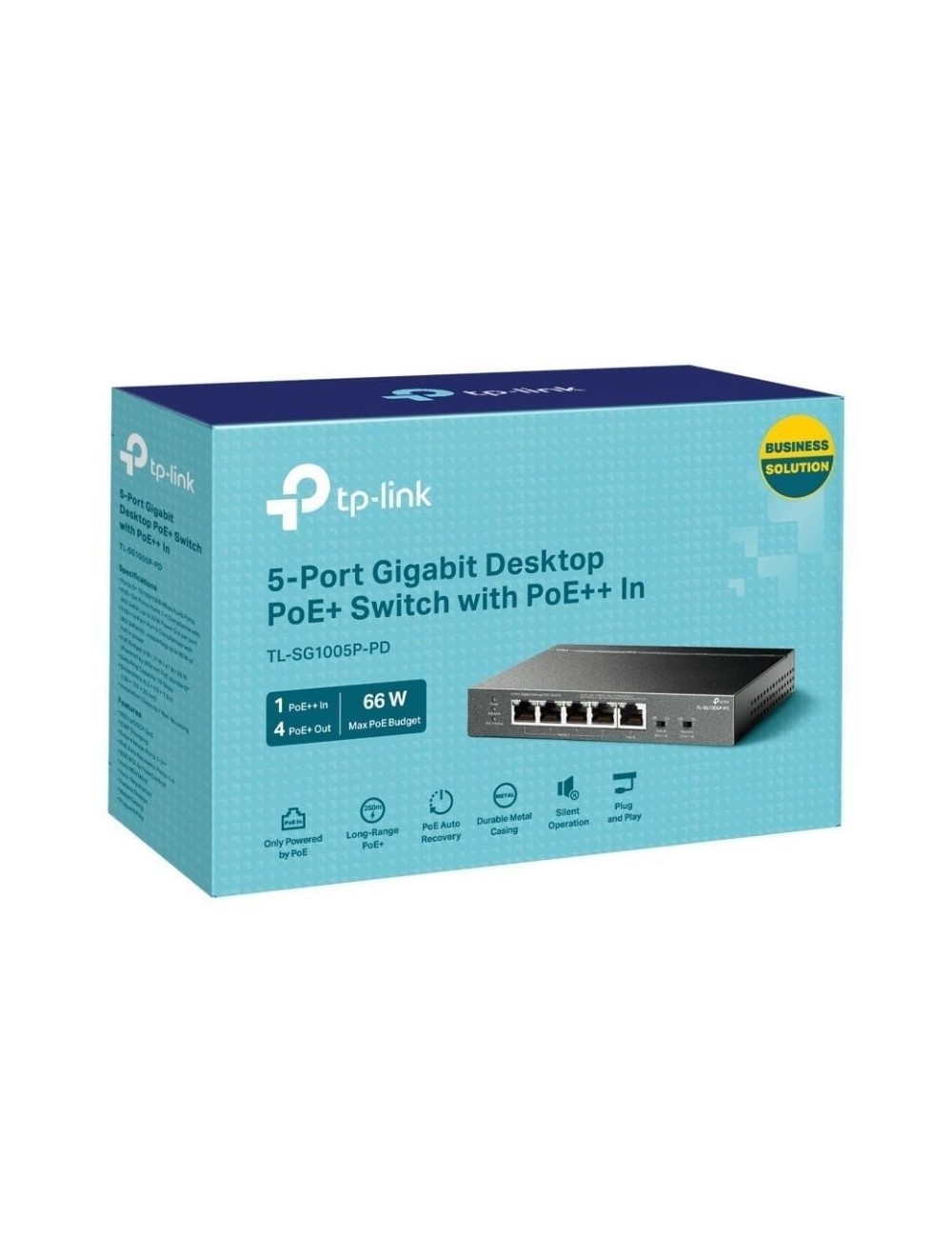 Switch TP-Link TL-SG1005P-PD 5 Puertos/ RJ-45 1/ 2.5Gbps PoE