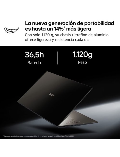 Portátil LG Gram 14Z90U-V.AZ85BN Intel Core Ultra 7-355/ 32GB/ 512GB SSD/ 14'/ Win11 Pro