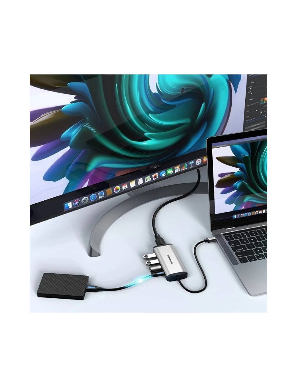 Docking USB Tipo-C Vention CNBHB/ 1xHDMI 4K/ 3xUSB/ 1xUSB Tipo-C PD/ Gris