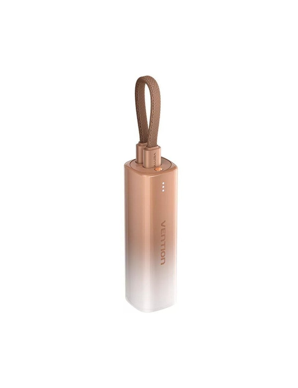 Powerbank 5000mAh Vention FHWJ0/ 20W/ Dorado/ Incluye Cable USB Tipo-C y Lightning