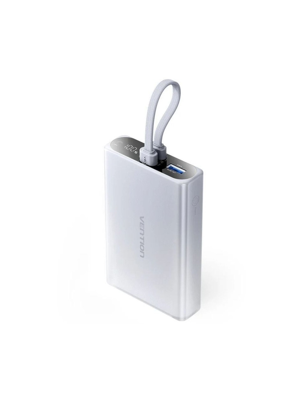 Powerbank 10000mAh Vention FHZM0/ 22.5W/ Gris/ Incluye Cable USB Tipo-C y Lightning