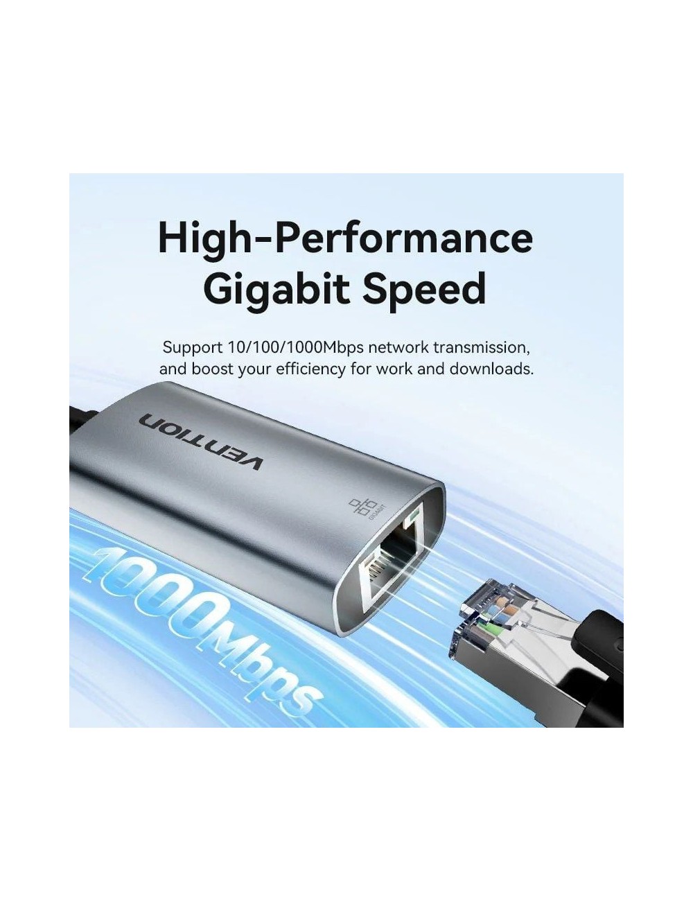 Adaptador USB Tipo-C - RJ45 Vention CFPHB/ 1000Mbps