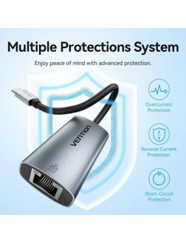 Adaptador USB Tipo-C - RJ45 Vention CFPHB/ 1000Mbps