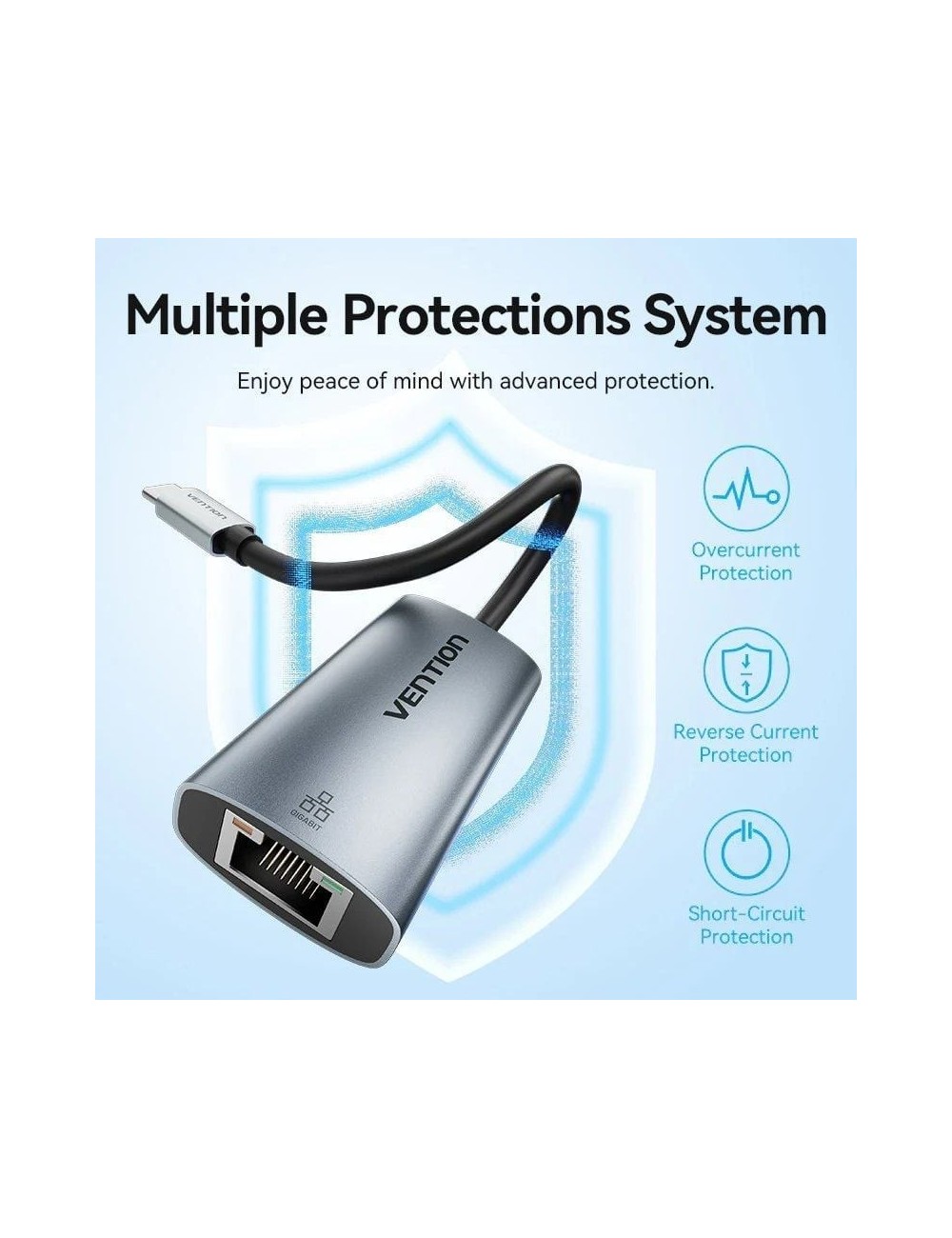 Adaptador USB Tipo-C - RJ45 Vention CFPHB/ 1000Mbps