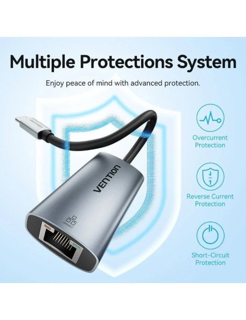 Adaptador USB Tipo-C - RJ45 Vention CFPHB/ 1000Mbps