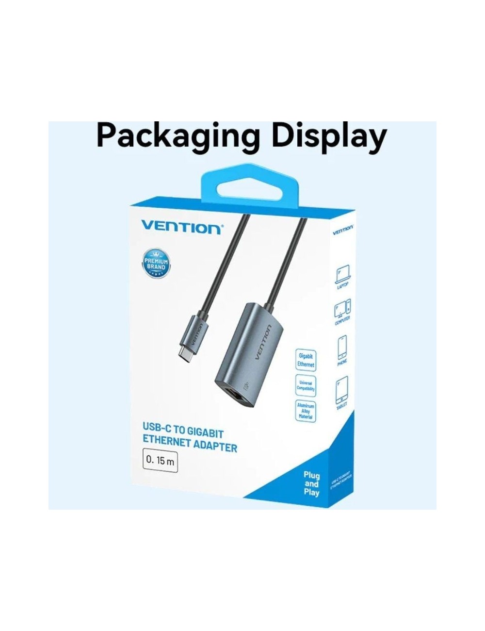 Adaptador USB Tipo-C - RJ45 Vention CFPHB/ 1000Mbps