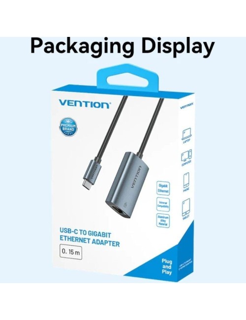Adaptador USB Tipo-C - RJ45 Vention CFPHB/ 1000Mbps