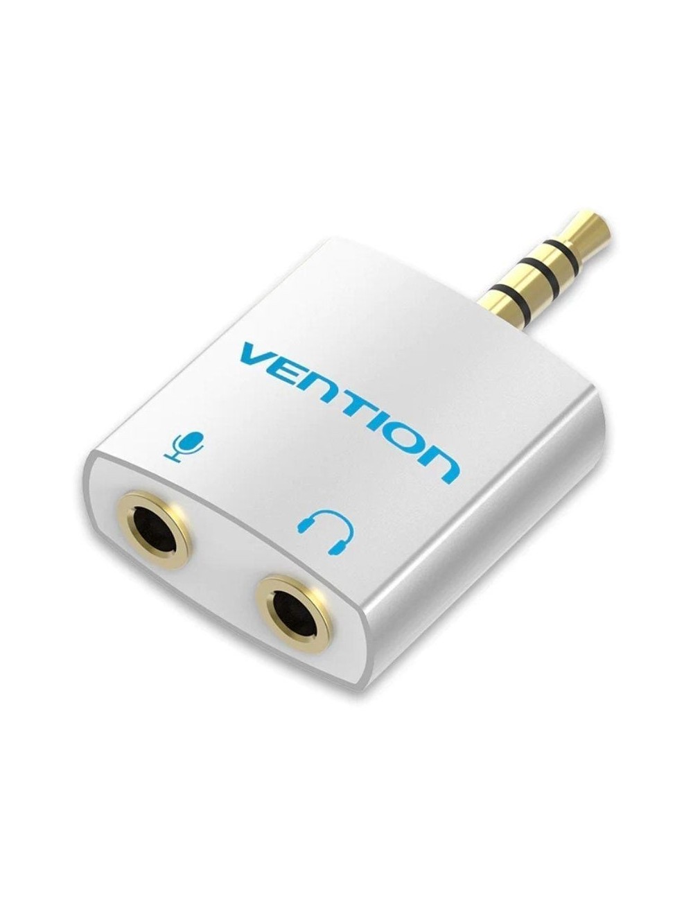 Adaptador Audio Vention BDBW0/ Jack 3.5 Macho - 2x Jack 3.5 Hembra/ Blanco