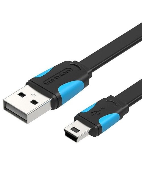 Cable USB 2.0 Vention VAS-A14-B050/ MiniUSB Macho - USB Macho/ 480Mbps/ 50cm/ Azul y Negro