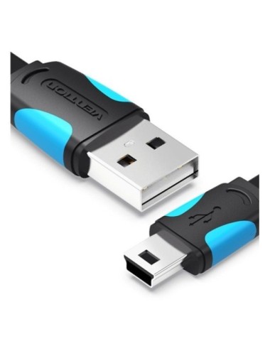 Cable USB 2.0 Vention VAS-A14-B050/ MiniUSB Macho - USB Macho/ 480Mbps/ 50cm/ Azul y Negro