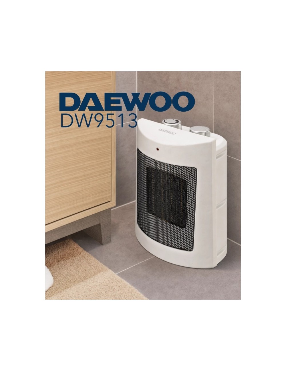 Calefactor Daewoo DW9513/ 1800W/ Termostato Regulable