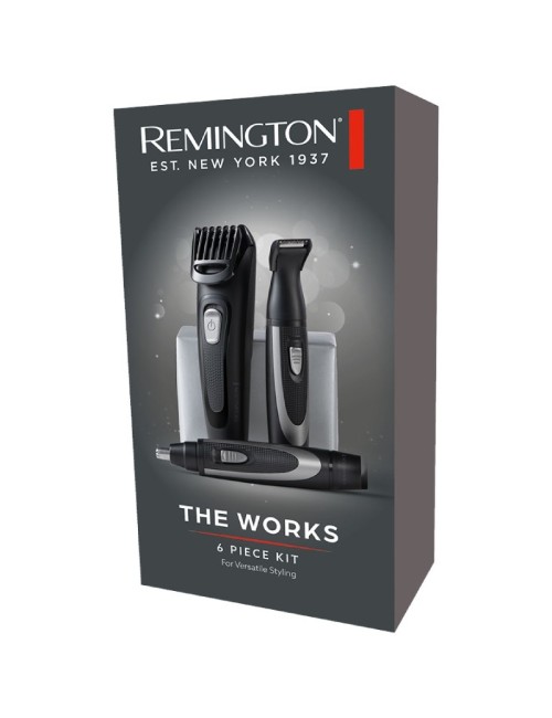 Recortadora con kit de viaje Remington The Works MB905/ a Pilas/ 6 Accesorios