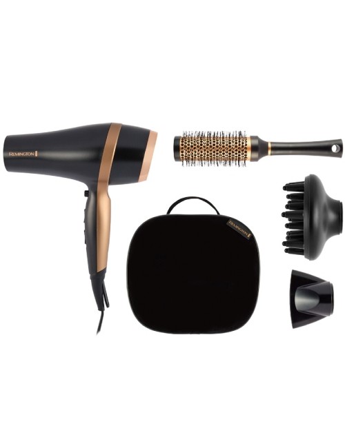 Secador Remington Salon Smooth Hair Dryer Gift Set/ 2100W/ Iónico/ Negro