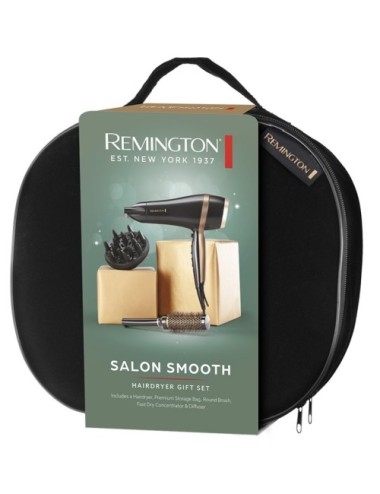 Secador Remington Salon Smooth Hair Dryer Gift Set/ 2100W/ Iónico/ Negro