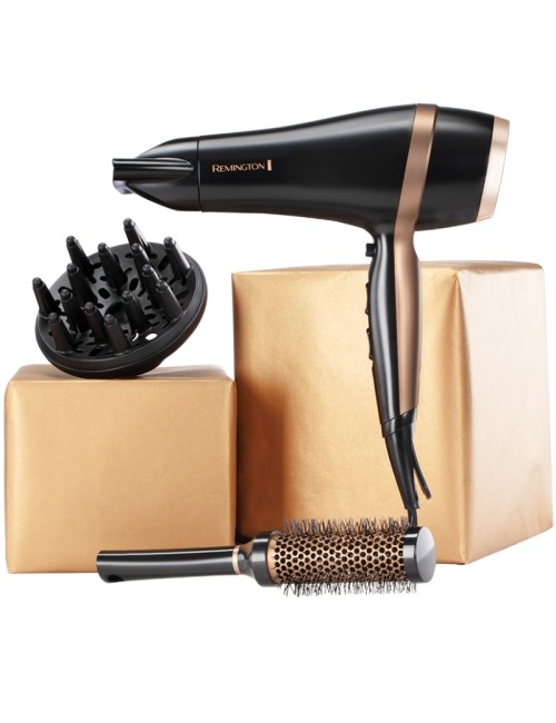 Secador Remington Salon Smooth Hair Dryer Gift Set/ 2100W/ Iónico/ Negro