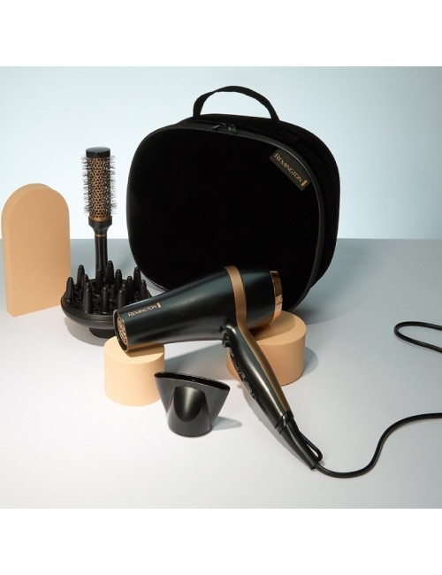 Secador Remington Salon Smooth Hair Dryer Gift Set/ 2100W/ Iónico/ Negro