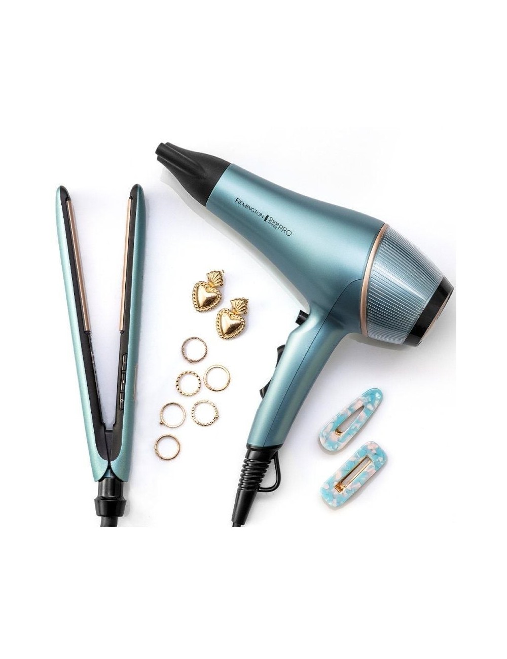Secador Remington Shine Therapy Pro AC9300/ 2200W/ Iónico/ Negro y Azul