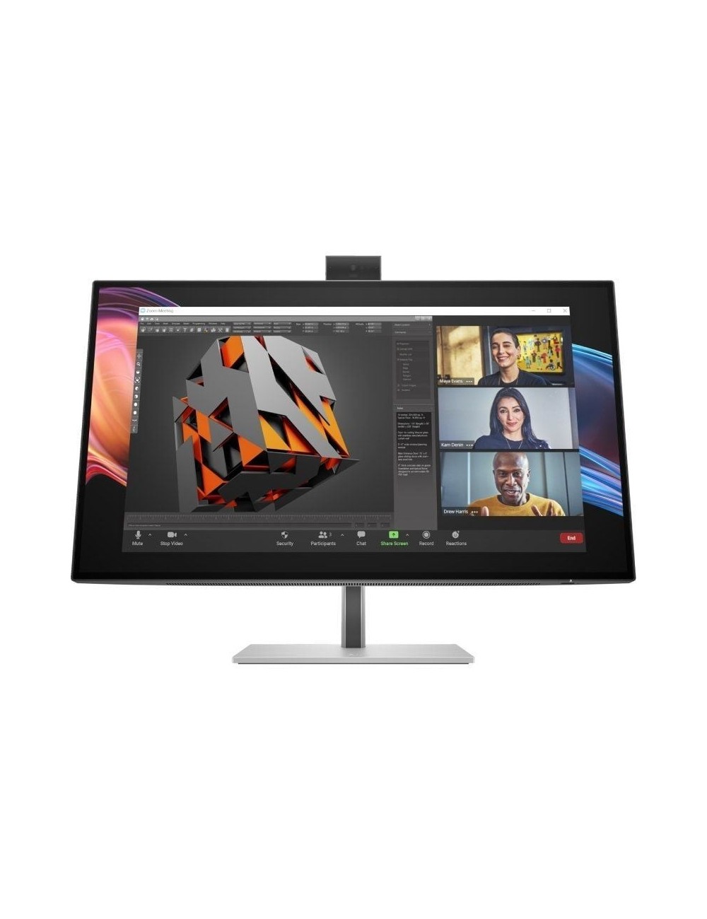 Monitor Profesional HP Pro serie 7 27'/ 4K/ Webcam/ Multimedia/ Regulable en Altura/ Plata