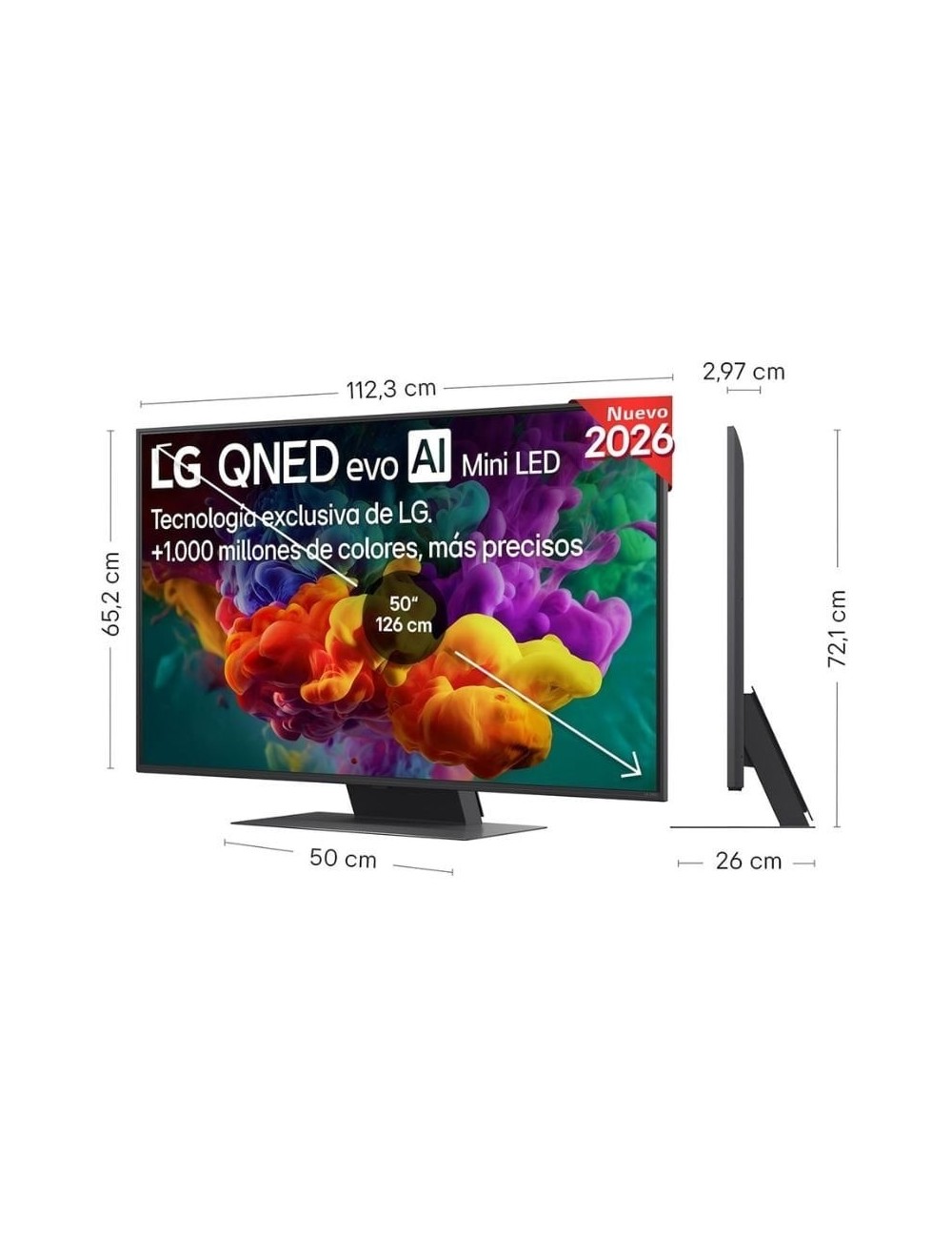 Televisor LG QNED evo AI QNED87 Mini LED 50QNED87B6A 50'/ Ultra HD 4K/ Smart TV/ WiFi