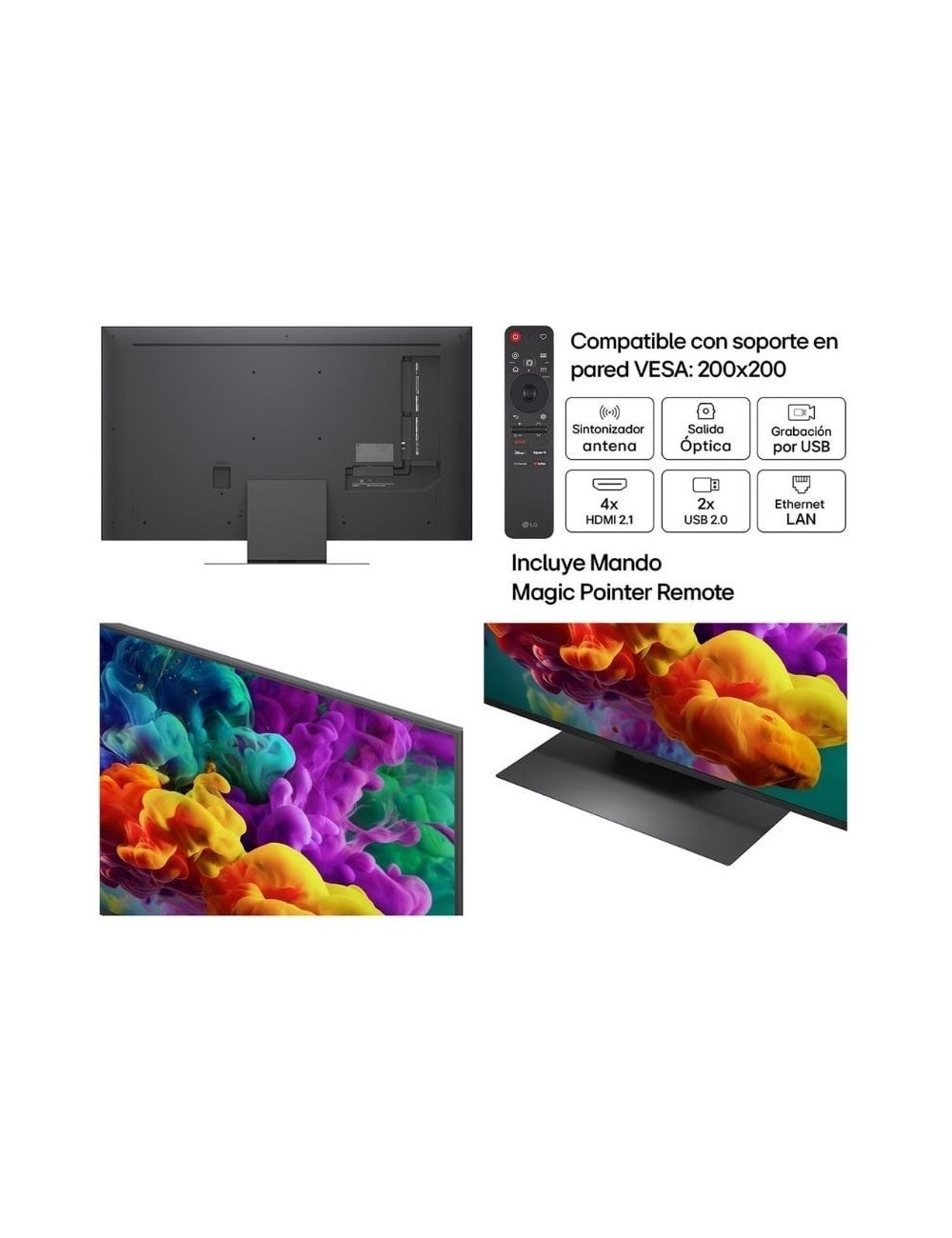 Televisor LG QNED evo AI QNED87 Mini LED 50QNED87B6A 50'/ Ultra HD 4K/ Smart TV/ WiFi