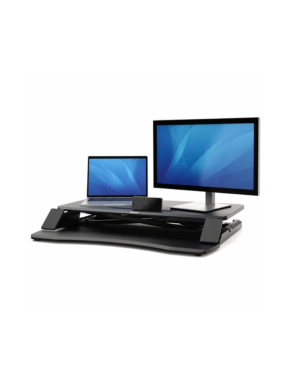 Soporte de Sobremesa Elevable Fellowes Sit-Stand Lotus Corsivo/ hasta 15kg/ Negro