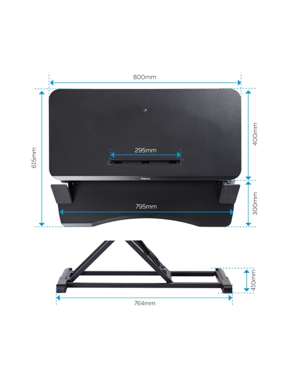 Soporte de Sobremesa Elevable Fellowes Sit-Stand Lotus Corsivo/ hasta 15kg/ Negro