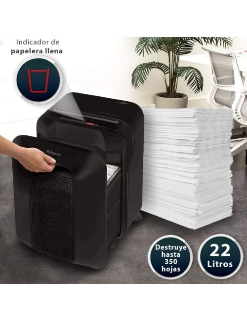 Destructora Fellowes LX201/ Corte en Partículas de 2 x 12mm/ Negra