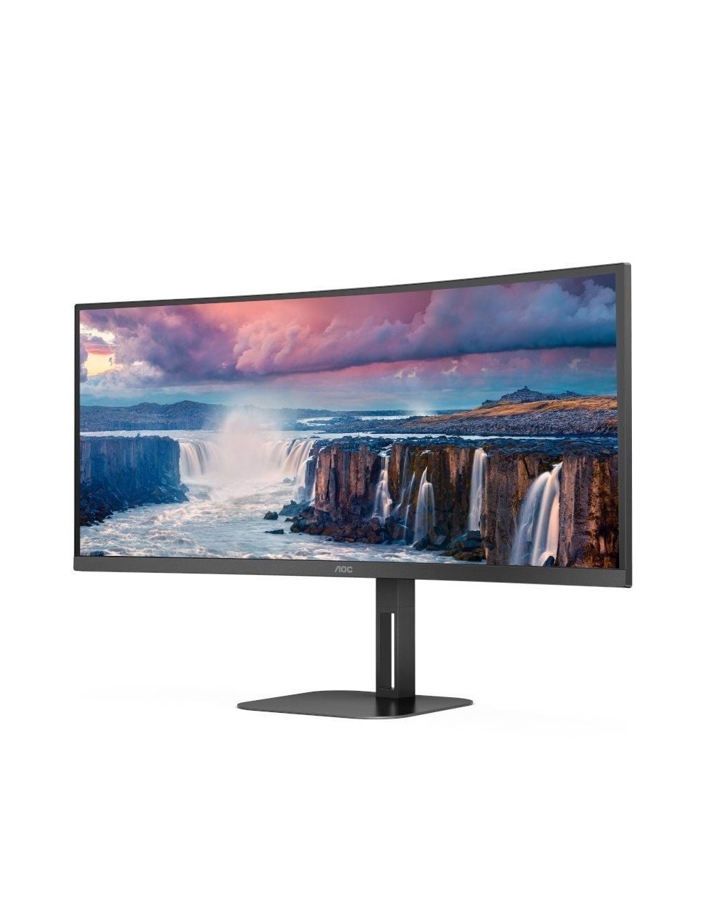 Monitor Profesional Ultrapanorámico Curvo AOC CU34V5C/BK 34'/ WQHD/ Multimedia/ Negro