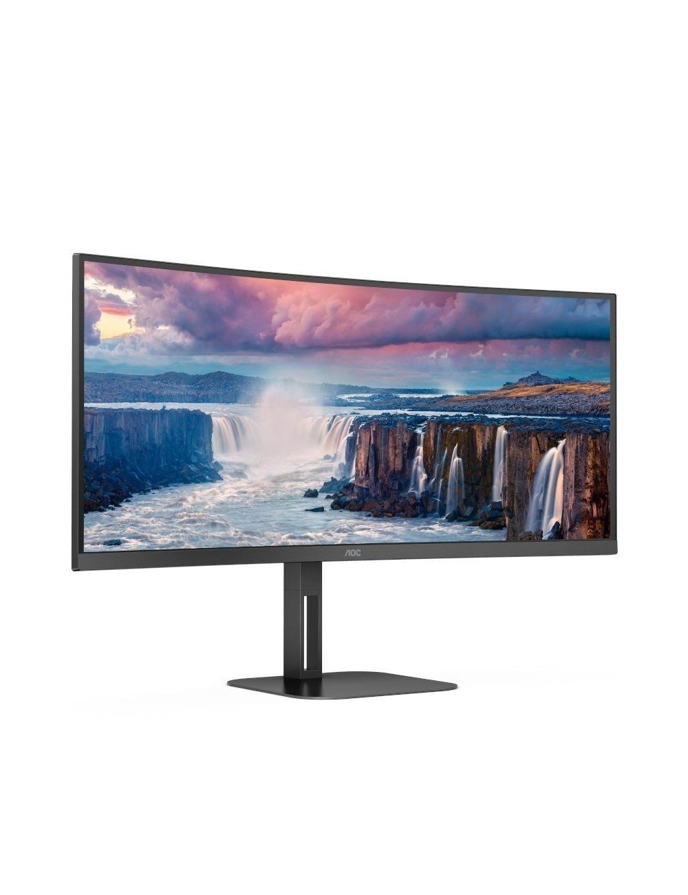 Monitor Profesional Ultrapanorámico Curvo AOC CU34V5C/BK 34'/ WQHD/ Multimedia/ Negro