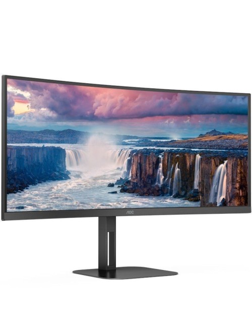 Monitor Profesional Ultrapanorámico Curvo AOC CU34V5C/BK 34'/ WQHD/ Multimedia/ Negro