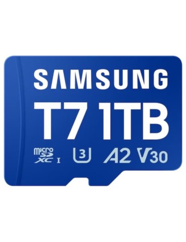 Tarjeta de Memoria Samsung T7 1TB microSD XC/ Clase 10/ 170MBs