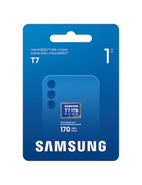 Tarjeta de Memoria Samsung T7 1TB microSD XC/ Clase 10/ 170MBs