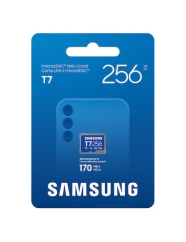 Tarjeta de Memoria Samsung T7 256GB microSD XC/ Clase 10/ 170MBs