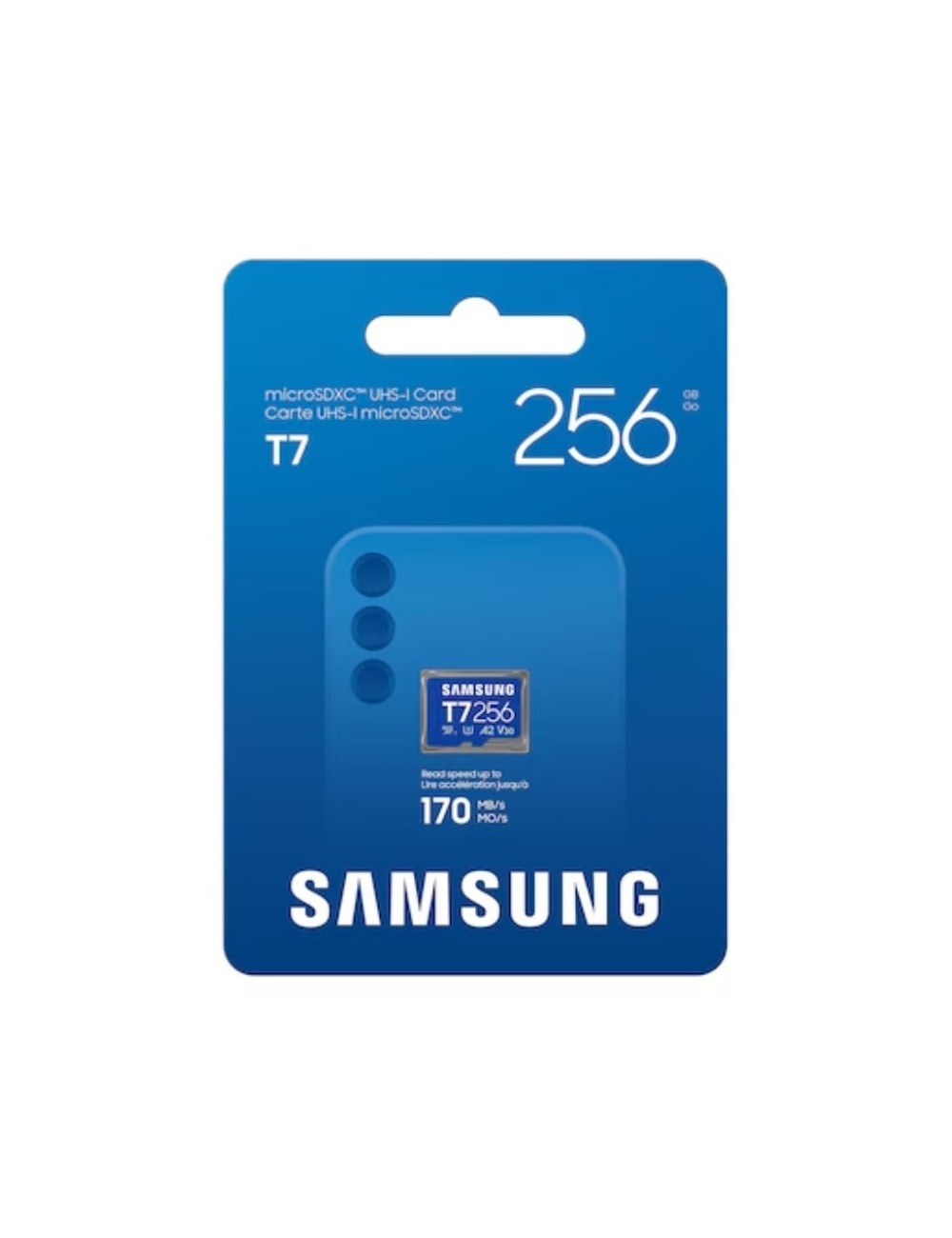 Tarjeta de Memoria Samsung T7 256GB microSD XC/ Clase 10/ 170MBs