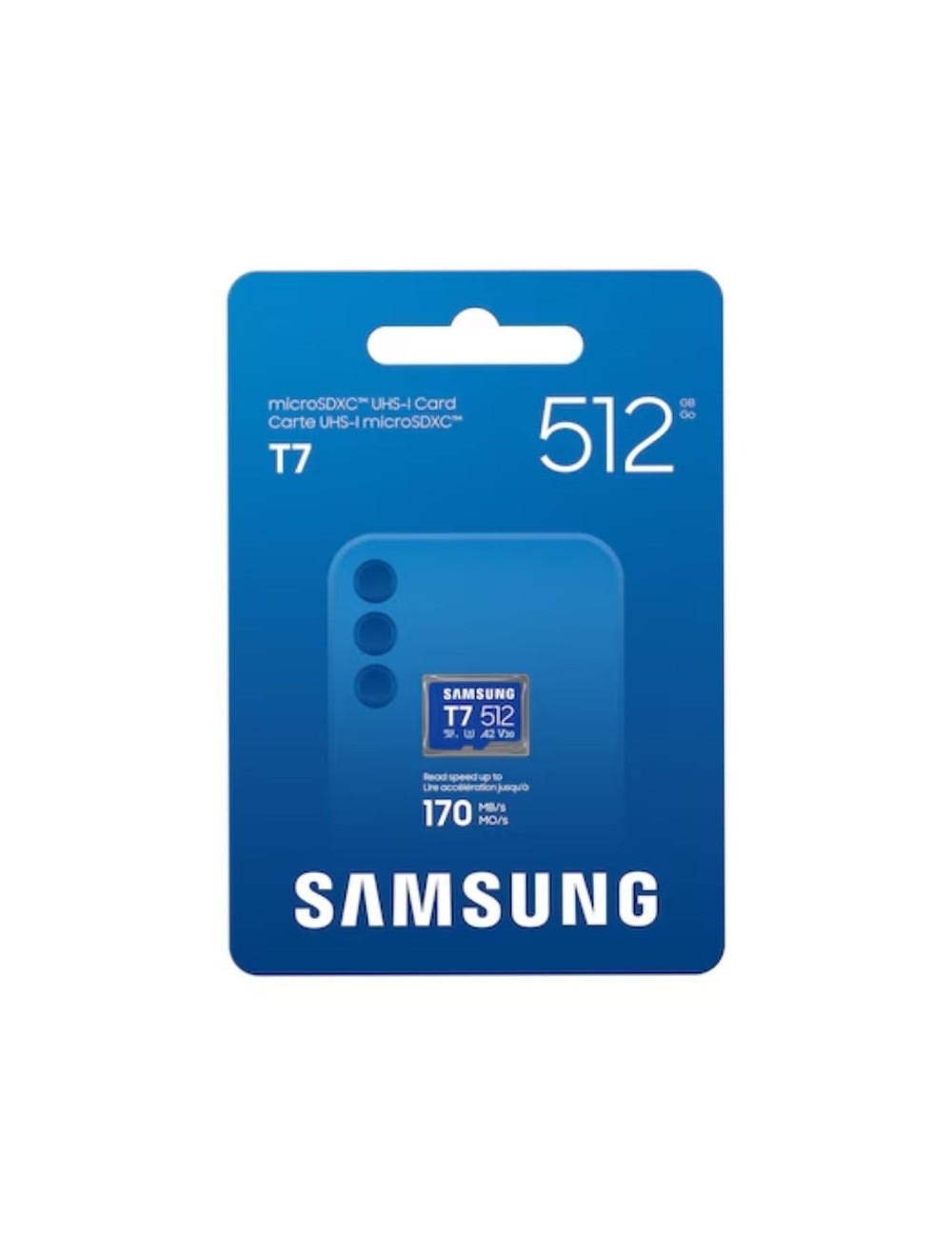 Tarjeta de Memoria Samsung T7 512GB microSD XC/ Clase 10/ 170MBs