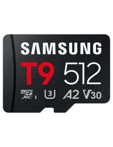 Tarjeta de Memoria Samsung T9 512GB microSD XC/ Clase 10/ 200MBs