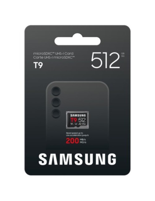Tarjeta de Memoria Samsung T9 512GB microSD XC/ Clase 10/ 200MBs