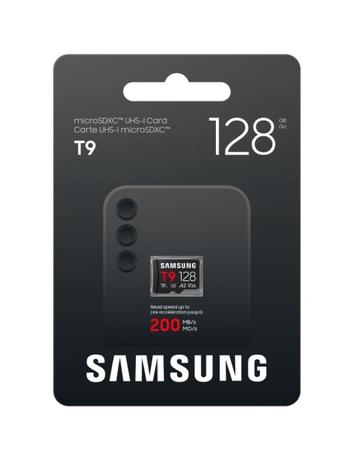 Tarjeta de Memoria Samsung T9 128GB microSD XC/ Clase 10/ 200MBs