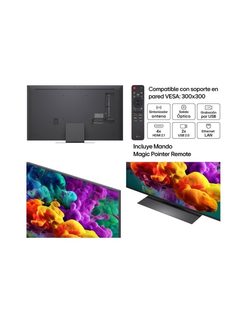 Televisor LG QNED evo AI QNED87 Mini LED 55QNED87B6A 55'/ Ultra HD 4K/ Smart TV/ WiFi