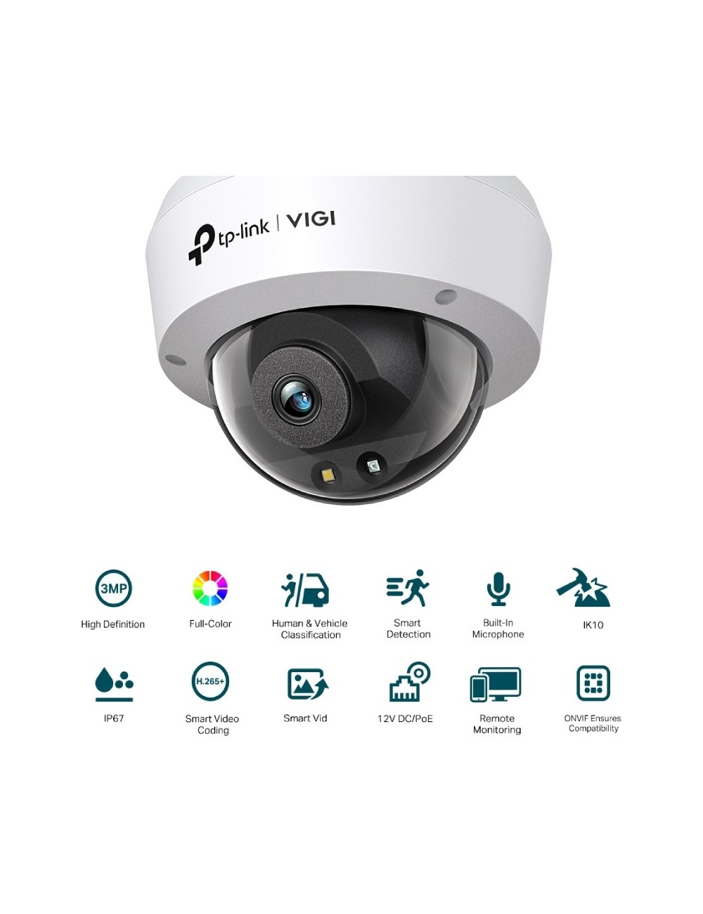 Cámara de Videovigilancia TP-Link VIGI C230 2.8mm/ 128.7°/ Visión Nocturna/ Control desde APP