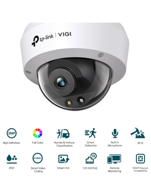 Cámara de Videovigilancia TP-Link VIGI C230 2.8mm/ 128.7°/ Visión Nocturna/ Control desde APP