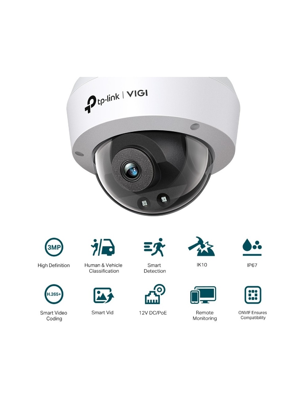 Cámara de Videovigilancia TP-Link VIGI C230I 2.8mm/ 117.9°/ Visión Nocturna/ Control desde APP