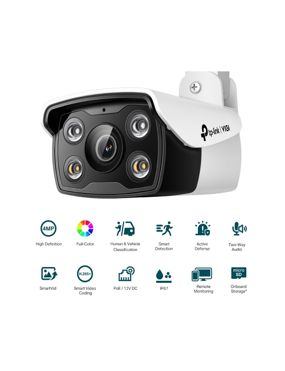 Cámara de Videovigilancia TP-Link VIGI C340 4mm/ 117.9º/ Visión Nocturna/ Control desde APP