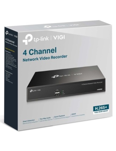 Videograbador TP-Link VIGI NVR1004H/ 4 canales/ admite hasta 10TB