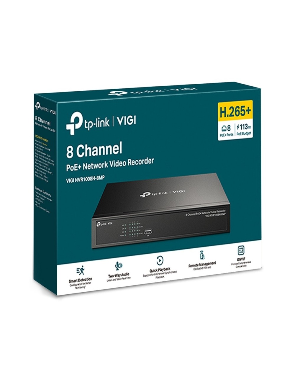 Videograbador TP-Link VIGI NVR1008H-8MP/ 8 canales/ admite hasta 10TB