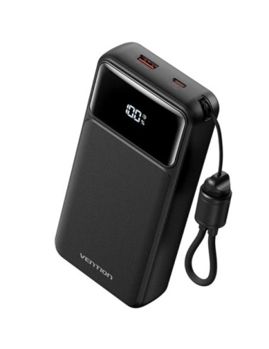 Powerbank 20000mAh Vention XGYB0-40-TY/ 22.5W/ Negra/ Incluye Cable USB Tipo-C