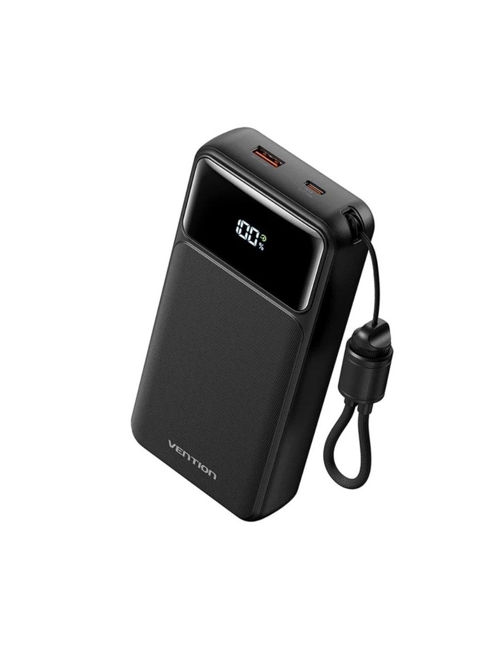 Powerbank 20000mAh Vention XGYB0-40-TY/ 22.5W/ Negra/ Incluye Cable USB Tipo-C