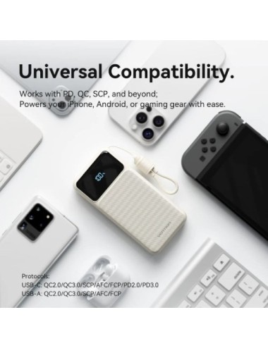 Powerbank 20000mAh Vention XGYB0-40-TY/ 22.5W/ Negra/ Incluye Cable USB Tipo-C